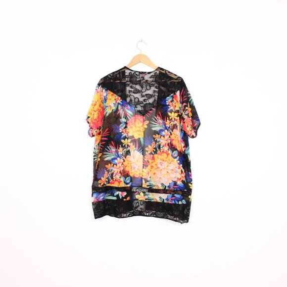 *Candies Black Lace Floral Cardigan - Picture 7 of 7